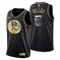 Philadelphia Philadelphia 76ers #5 Grant Riller Men's Golden Edition Diamond Logo 2021/22 Swingman Jersey - Black