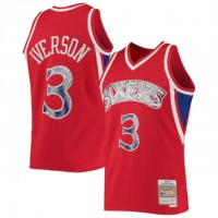 Nike Philadelphia 76ers #3 Allen Iverson Mitchell & Ness 1996-97 Hardwood Classics NBA 75th Anniversary Diamond Swingman Jersey - Red