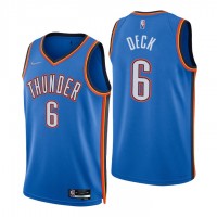 Nike Oklahoma City Thunder #6 Gabriel Deck Blue Men's 2021-22 NBA 75th Anniversary Diamond Swingman Jersey - Icon Edition
