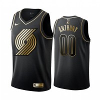 Nike Portland Trail Blazers #00 Carmelo Anthony Men's Black Golden Edition NBA Jersey