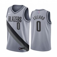 Portland Portland Trail Blazers #0 Damian Lillard Gray NBA Swingman 2020-21 Earned Edition Jersey