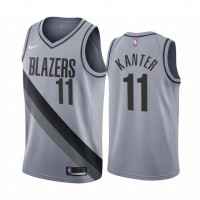 Portland Portland Trail Blazers #11 Enes Kanter Gray NBA Swingman 2020-21 Earned Edition Jersey