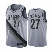 Portland Portland Trail Blazers #27 Jusuf Nurkic Gray NBA Swingman 2020-21 Earned Edition Jersey