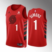 Portland Portland Trail Blazers #1 Anfernee Simons Red NBA Men's Nike Statement Edition Swingman Jersey