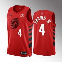 Portland Portland Trail Blazers #4 Greg Brown III Red NBA Men's Nike Statement Edition Swingman Jersey