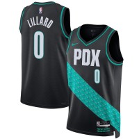 Portland Portland Trail Blazers #0 Damian Lillard Unisex Nike Black 2022-23 Swingman Jersey - City Edition