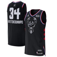 Milwaukee Bucks #34 Giannis Antetokounmpo Black Jordan Brand 2019 NBA All-Star Game Finished Authentic Jersey