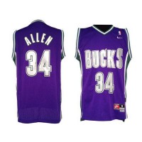 Milwaukee Bucks #34 Ray Allen Purple Soul Swingman Stitched NBA Jersey