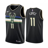 Nike Milwaukee Bucks #11 Brook Lopez Black 2019-20 Statement Edition NBA Jersey
