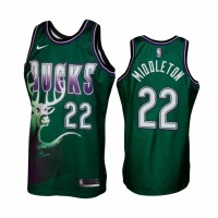 Nike Milwaukee Bucks #22 Khris Middleton Green Men's Hardwood Classic NBA Jersey