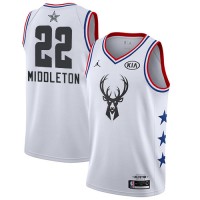 Milwaukee Bucks #22 Khris Middleton White NBA Jordan Swingman 2019 All-Star Game Jersey
