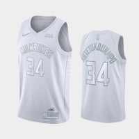 Milwaukee Milwaukee Bucks #34 Giannis Antetokounmpo Men's Nike White MVP Limited NBA Jersey