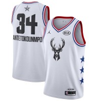 Milwaukee Bucks #34 Giannis Antetokounmpo White NBA Jordan Swingman 2019 All-Star Game Jersey