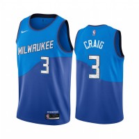 Nike Milwaukee Bucks #3 Torrey Craig Blue NBA Swingman 2020-21 City Edition Jersey