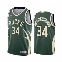 Milwaukee Milwaukee Bucks #34 Giannis Antetokounmpo Green NBA Swingman 2020-21 Earned Edition Jersey