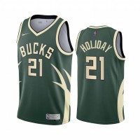 Milwaukee Milwaukee Bucks #21 Jrue Holiday Green NBA Swingman 2020-21 Earned Edition Jersey