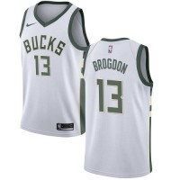 Nike Milwaukee Bucks #13 Malcolm Brogdon White NBA Swingman Association Edition Jersey