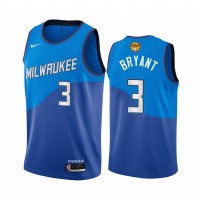 Nike Milwaukee Bucks #3 Elijah Bryant Men's 2021 NBA Finals Bound City Edition Jersey Blue