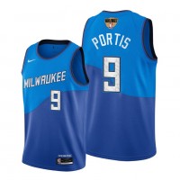 Nike Milwaukee Bucks #9 Bobby Portis Men's 2021 NBA Finals Bound City Edition Jersey Blue
