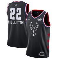 Milwaukee Bucks #22 Khris Middleton Black NBA Jordan Swingman 2019 All-Star Game Jersey