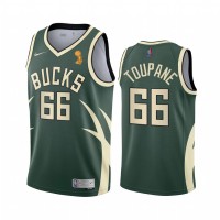 Nike Milwaukee Bucks #66 Axel Toupane 2021 NBA Finals Champions Swingman Earned Edition Jersey Green