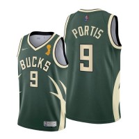 Nike Milwaukee Bucks #9 Bobby Portis 2021 NBA Finals Champions Swingman Earned Edition Jersey Green