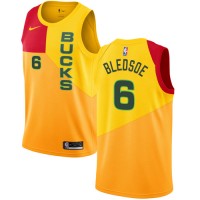 Nike Milwaukee Bucks #6 Eric Bledsoe Yellow NBA Swingman City Edition 2018/19 Jersey