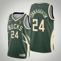 Nike Milwaukee Bucks #24 Pat Connaughton 2021 NBA Finals Champions Swingman Earned Edition Jersey Green