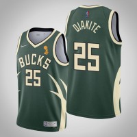 Nike Milwaukee Bucks #25 Mamadi Diakite 2021 NBA Finals Champions Swingman Earned Edition Jersey Green