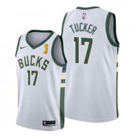 Nike Milwaukee Bucks #17 P.J. Tucker 2021 NBA Finals Champions Swingman Association Edition Jersey White