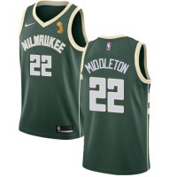 Nike Milwaukee Bucks #22 Khris Middleton 2021 NBA Finals Champions Swingman Icon Edition Jersey Green