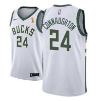 Nike Milwaukee Bucks #24 Pat Connaughton 2021 NBA Finals Champions Swingman Association Edition Jersey White