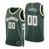 Nike Milwaukee Bucks #00 Rodions Kurucs Green Men's 2021-22 NBA 75th Anniversary Diamond Swingman Jersey - Icon Edition