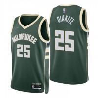 Nike Milwaukee Bucks #25 Mamadi Diakite Green Men's 2021-22 NBA 75th Anniversary Diamond Swingman Jersey - Icon Edition