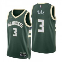 Nike Milwaukee Bucks #3 George Hill Green Men's 2021-22 NBA 75th Anniversary Diamond Swingman Jersey - Icon Edition