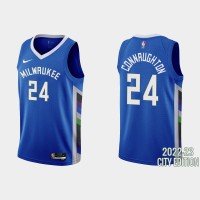 Milwaukee Milwaukee Bucks #24 Pat Connaughton Men's Nike Blue 2022-23 NBA Jersey - City Edition