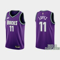 Milwaukee Milwaukee Bucks #11 Brook Lopez Purple Men's Nike NBA 2022-23 Classic Edition Jersey