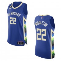 Milwaukee Milwaukee Bucks #22 Khris Middleton Nike Royal 2022-23 Authentic Jersey - City Edition
