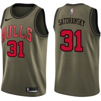 Nike Chicago Bulls #31 Tomas Satoransky Green NBA Swingman Salute to Service Jersey