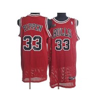 Chicago Bulls #33 Scottie Pippen Stitched Red Champion Patch NBA Jersey
