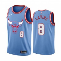 Nike Chicago Bulls #8 Zach Lavine Men's Unveil 2019-20 City Edition Swingman NBA Jersey Blue