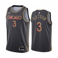 Nike Chicago Bulls #3 Devon Dotson Black NBA Swingman 2020-21 City Edition Jersey