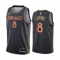 Nike Chicago Bulls #8 Zach Lavine Black NBA Swingman 2020-21 City Edition Jersey