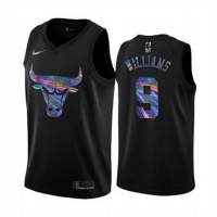 Nike Chicago Bulls #9 Patrick Williams Men's Iridescent Holographic Collection NBA Jersey - Black