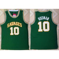 Chicago Bulls #10 Dennis Rodman Green Savage Storm College Stitched NBA Jersey