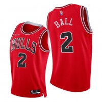 Nike Chicago Bulls #2 Lonzo Ball Men's 2021-22 75th Diamond Anniversary NBA Jersey Red