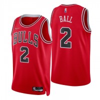 Nike Chicago Bulls #2 Lonzo Ball Red Men's 2021-22 NBA 75th Anniversary Diamond Swingman Jersey - Icon Edition