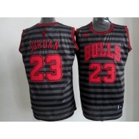 Chicago Bulls #23 Michael Jordan Black/Grey Groove Stitched NBA Jersey