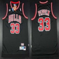 Chicago Bulls #33 Scottie Pippen Black Throwback Stitched NBA Jersey