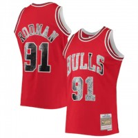 Nike Chicago Bulls #91 Dennis Rodman Mitchell & Ness 1996-97 Hardwood Classics NBA 75th Anniversary Diamond Swingman Jersey - Red